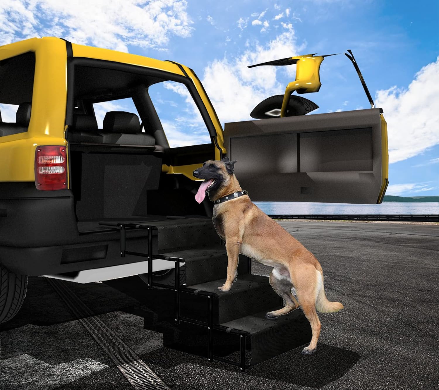 Folding Dog Ramp for Large Dogs with Non-Slip Surface T5950