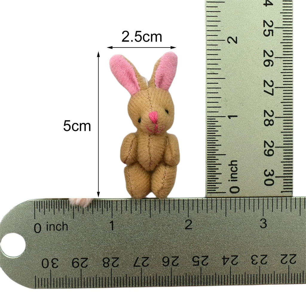 Mini Joint Bear/Rabbit Plush Dollhouse Decor Toys N2527