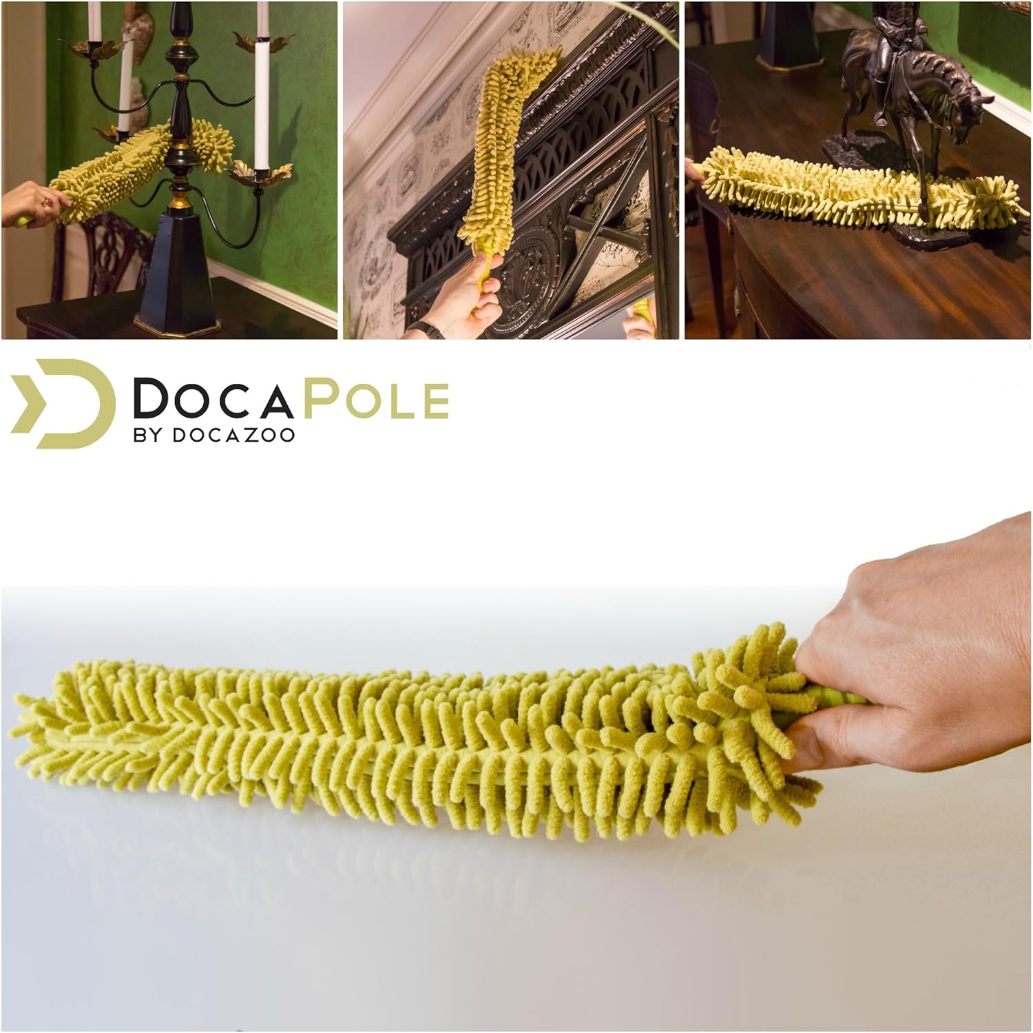 Extension Pole with Microfiber Ceiling Fan Duster and Removable Chenille Dusting Cloth D546352