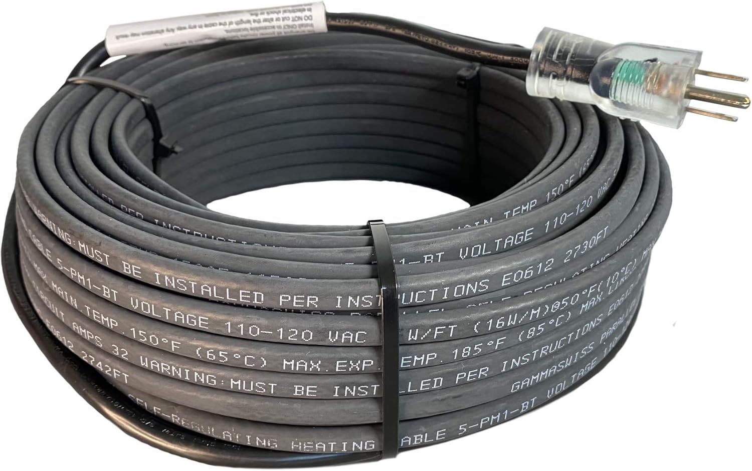 Self-Regulating Heating Cable, 120V, 5Watts/Ft., 150 Feet U358