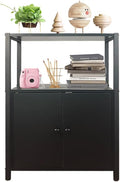 4-Tier Industrial Bookshelf with 2 Doors Z122925