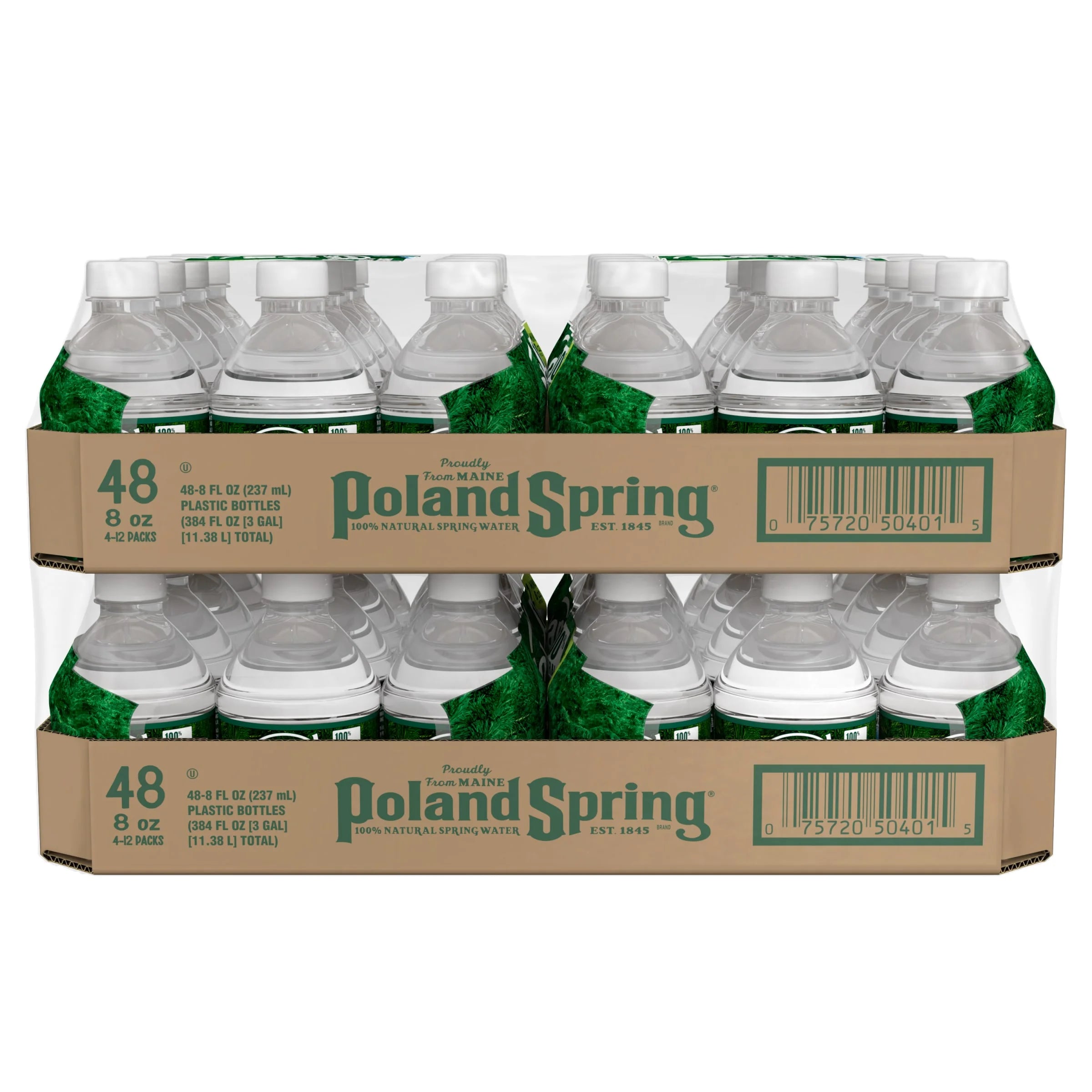100% Natural Spring Water, 8 oz Plastic Bottles (Total of 48) Z3812