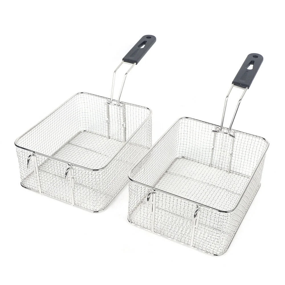 12.7QT Stainless Steel Deep Fryer with Frying Baskets and Lid J3460