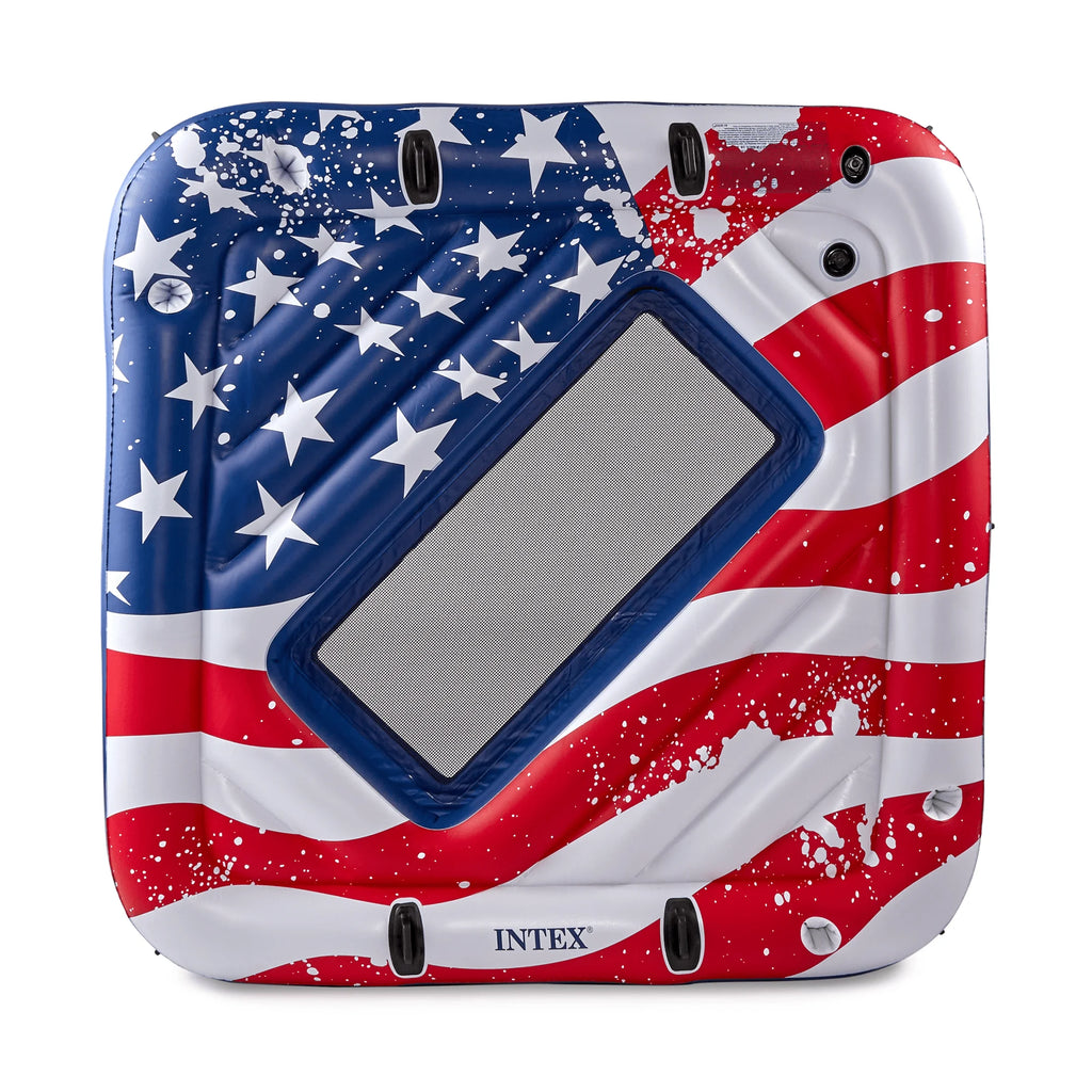American Flag 2 Person Pool Tube with Cooler M550