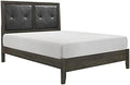 Contemporary Wood California King Bed in Dark Gray/Black H99891