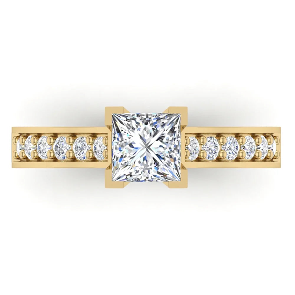 14K Gold Princess Cut Diamond Engagement Ring J454607