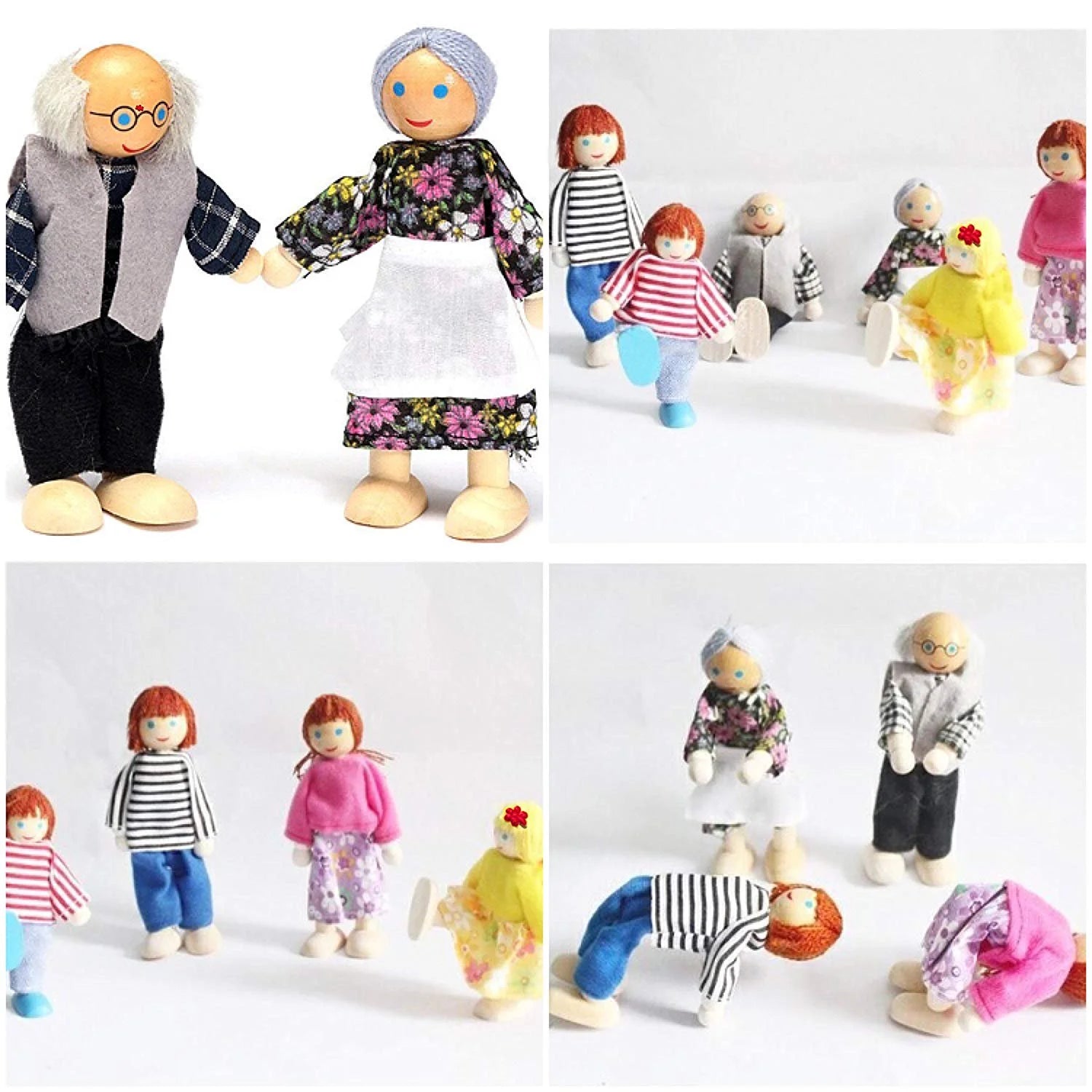 Wooden Dolls Playset Set of 7-Piece T38479