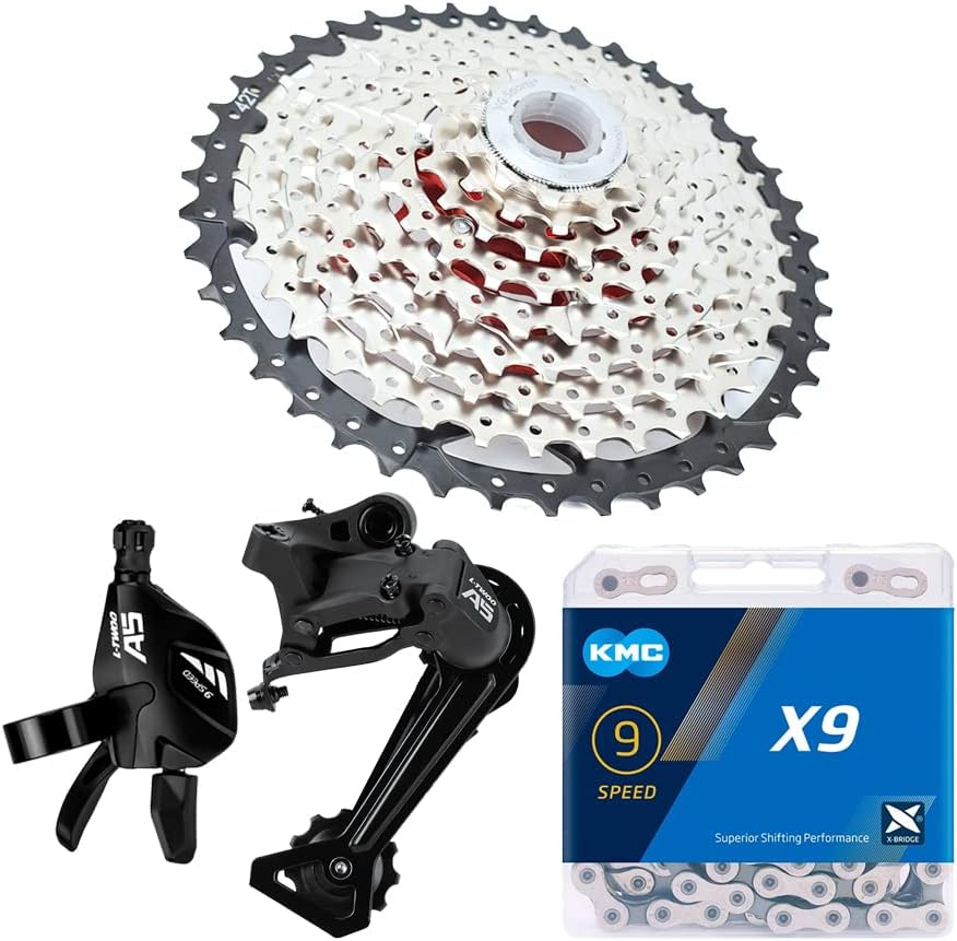 9 Speed MTB Groupset with KMC X9 Chain 11-42t Cassette and Rear Derailleur I550