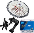 9 Speed MTB Groupset with KMC X9 Chain 11-42t Cassette and Rear Derailleur I550