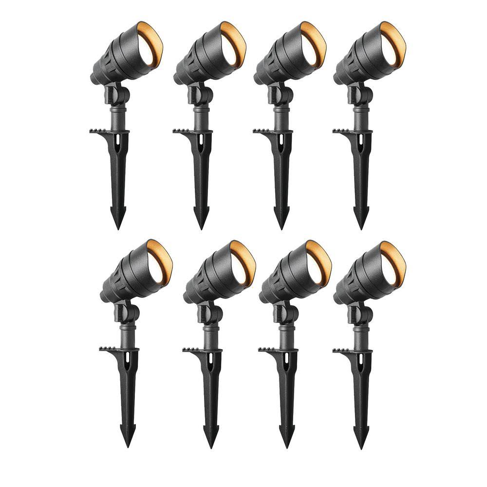 4.5-Watt Black Outdoor Integrated LED Landscape Flood Lights (8-Pack) V638