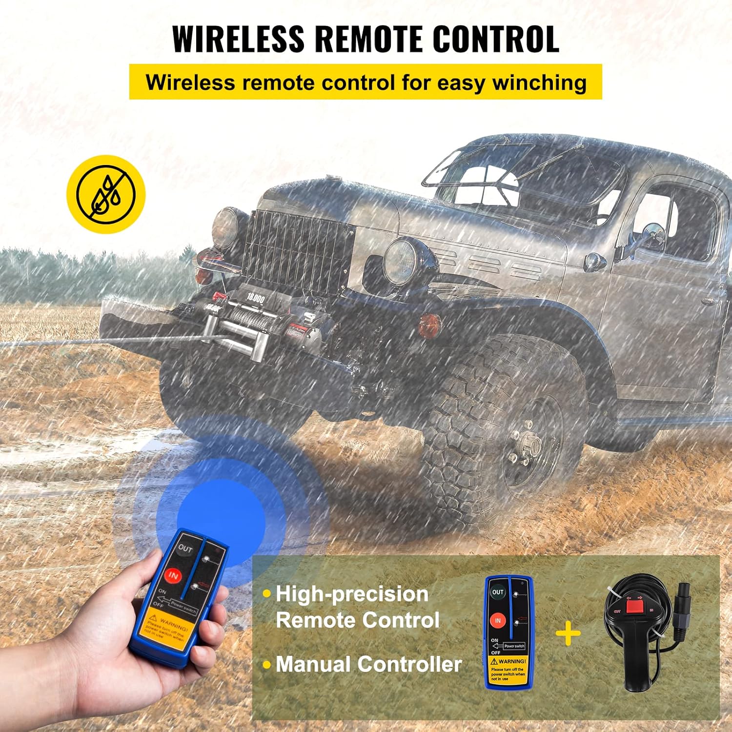 18000lbs 12V Electric Winch with Wireless Remote Control C6576