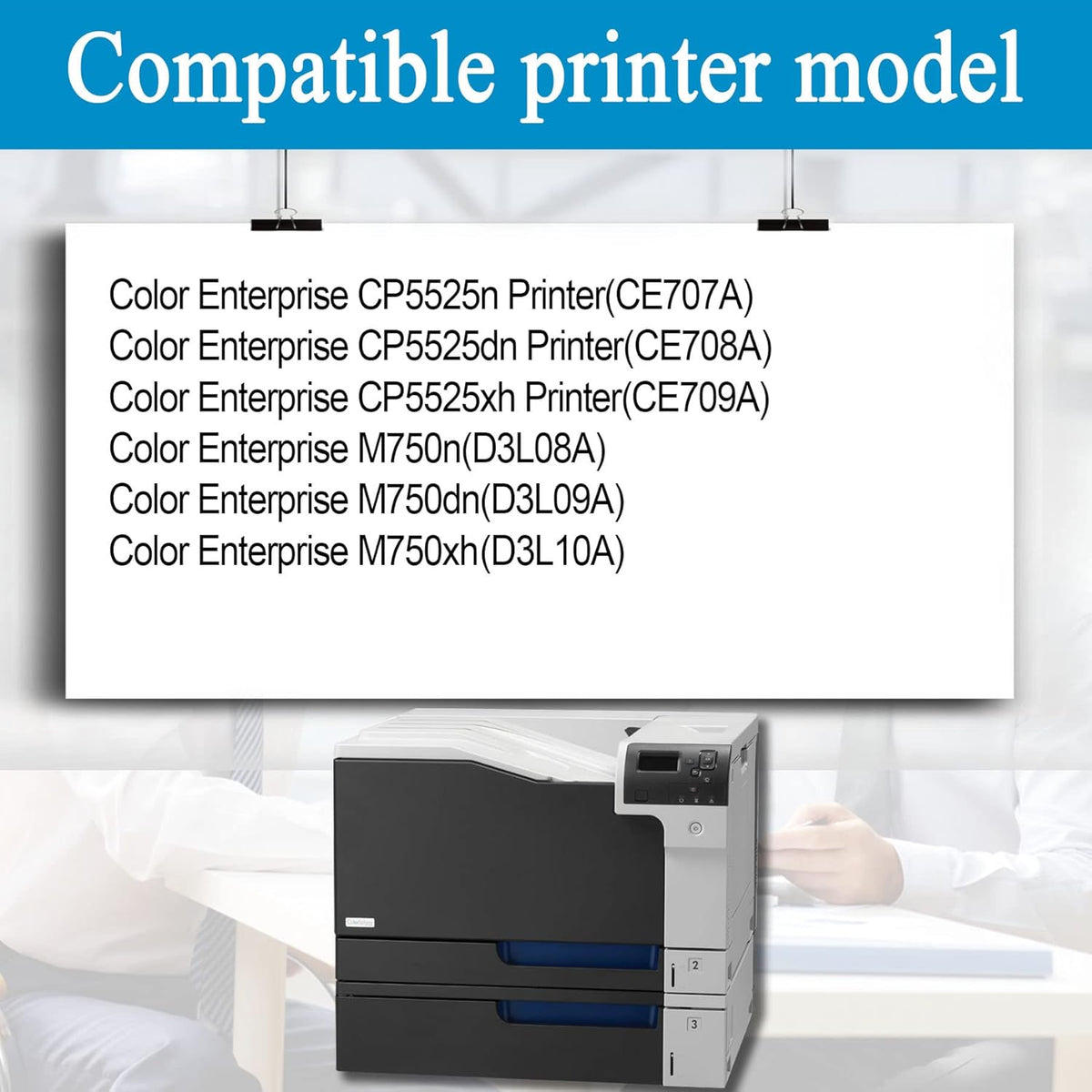4 Pack Remanufactured Toner Cartridge for HP Color Enterprise CP5525n CP5525dn CP5525xh M750n M750dn M750xh F6180