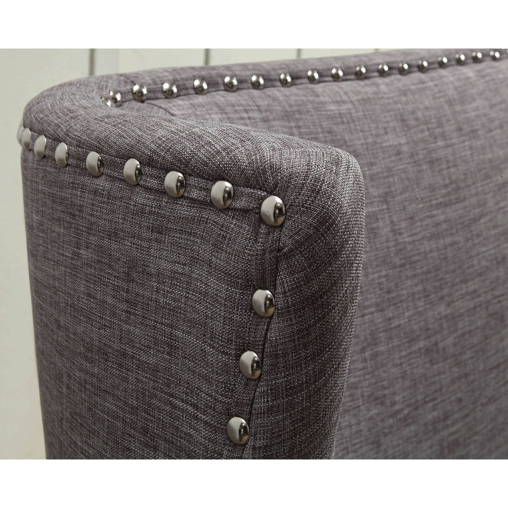Fabric Wingback Loveseat with Nailhead Accents K272608