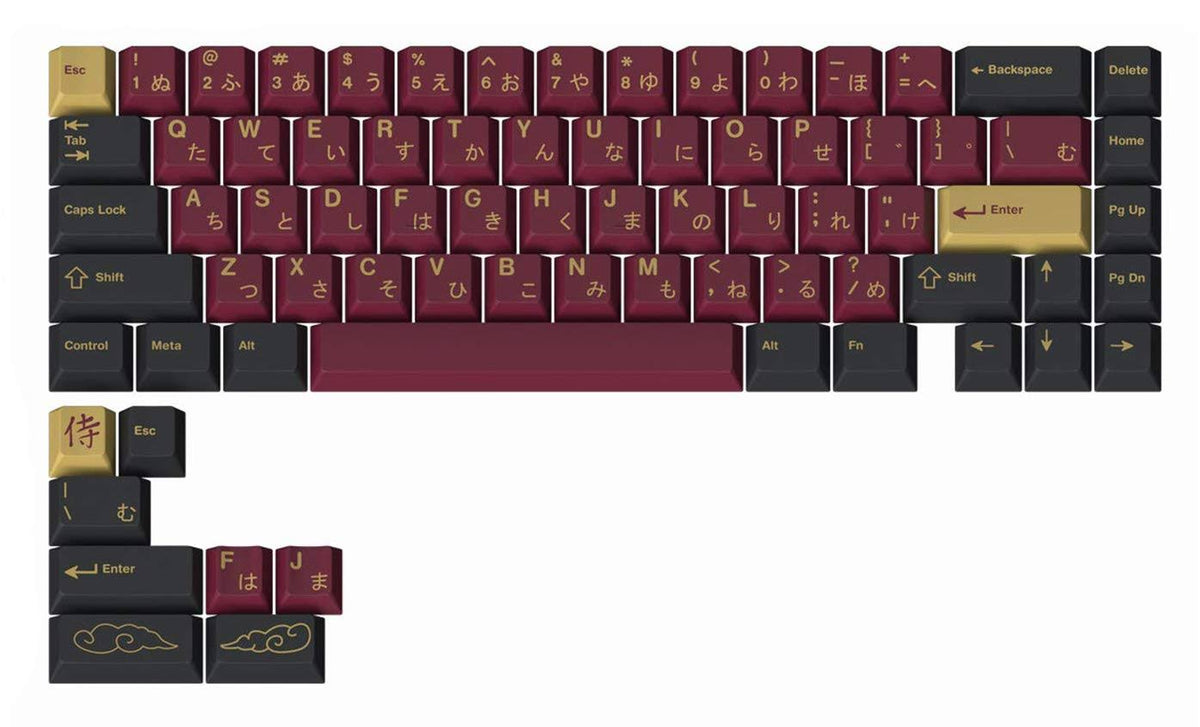 RedSuns GMK Red Samurai Keycap Set 65% 75key Kit R73889