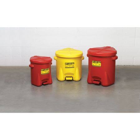 6 Gallon Red Polyethylene Oily Waste Can N33613