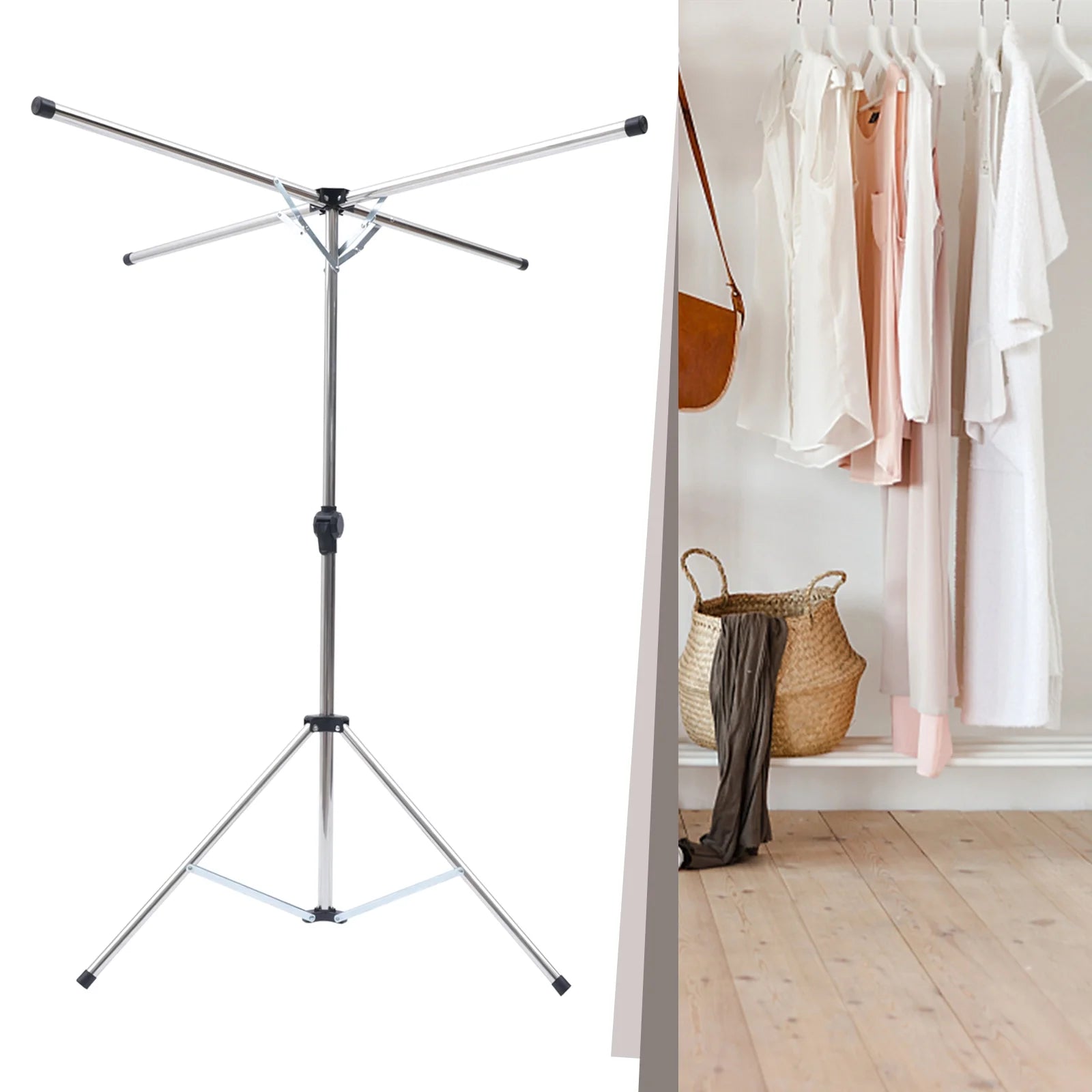 Folding Clothes Drying Rack Adjustable Portable Laundry Drying Rack P67454
