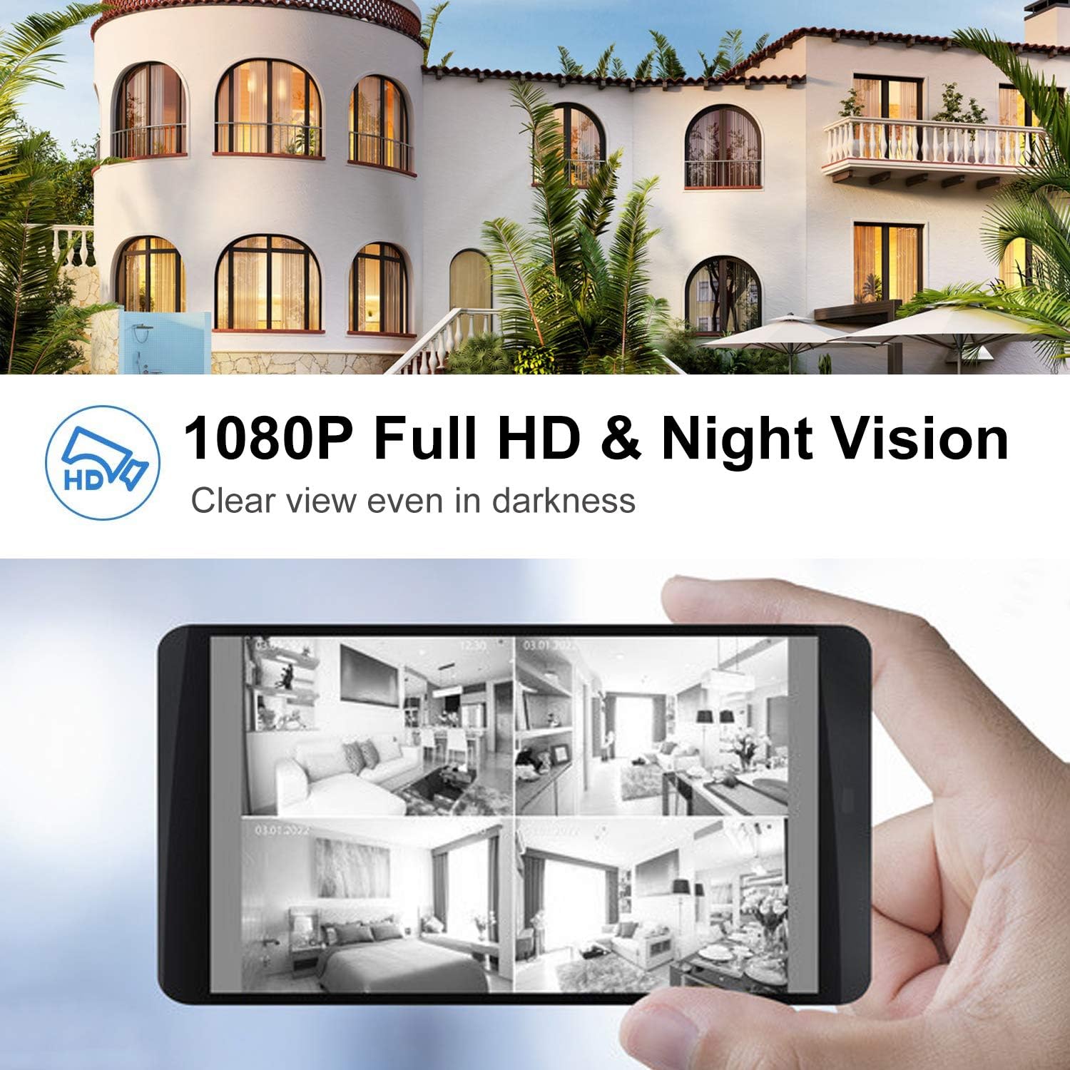 WiFi Video Doorbell Camera, 1080P HD, Night Vision, 2-Way Audio L6597