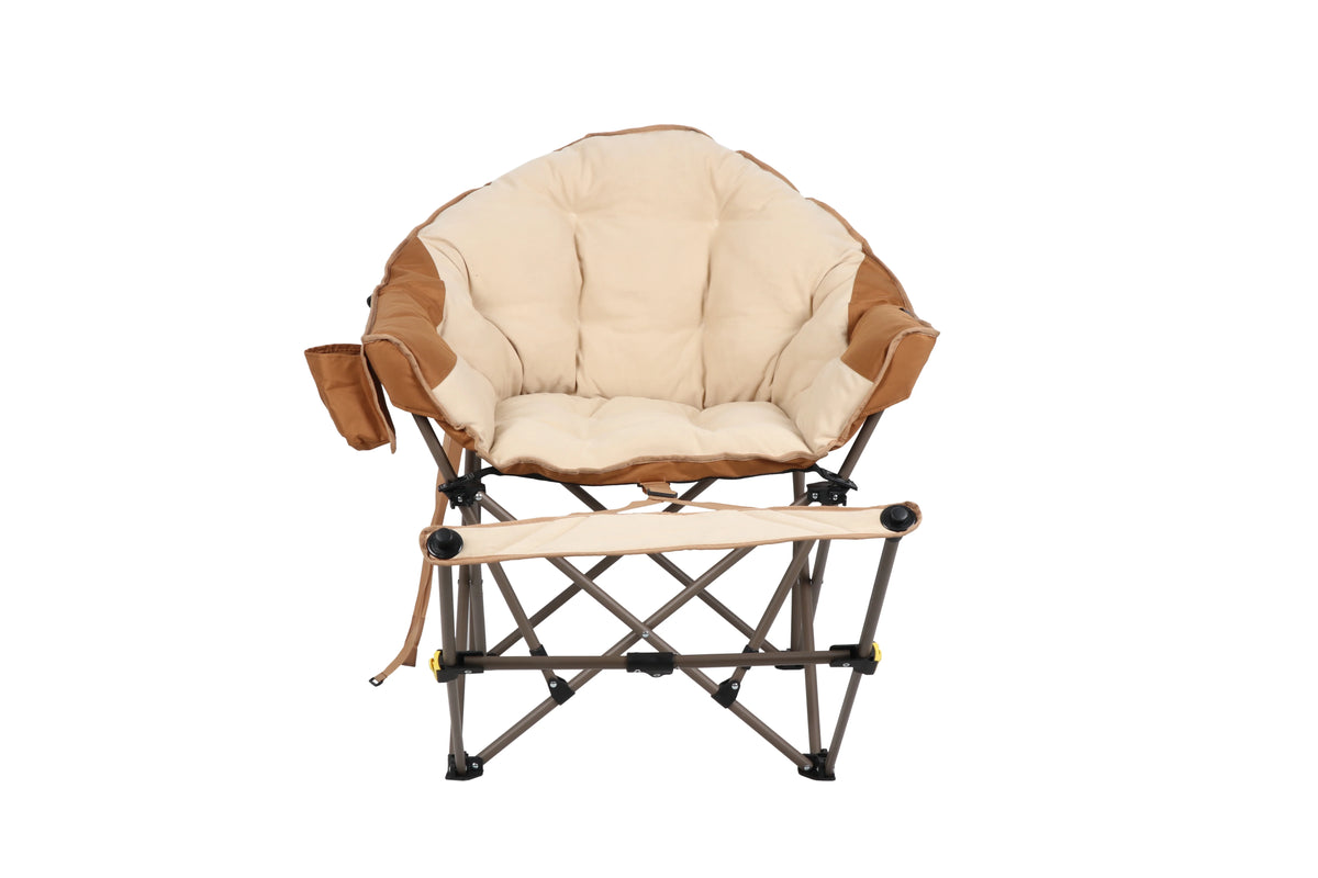Beige Club Chair with Footrest G1678
