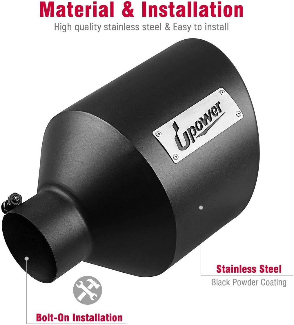 Black Long Stainless Steel Bolt-On Exhaust Tips G440153