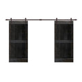 Charcoal Black Double Barn Door with Hardware Kit Z502085