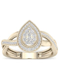 Pear Shape Cluster Halo Promise Ring Z260