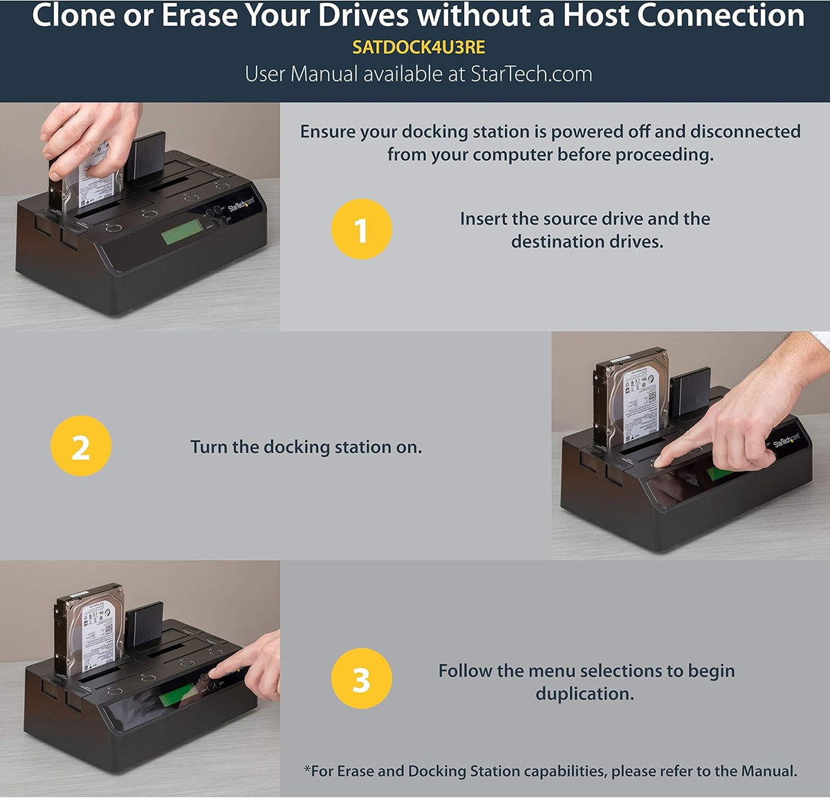 4 Bay USB 3.0 eSATA to SATA HDD Duplicator Dock F73601