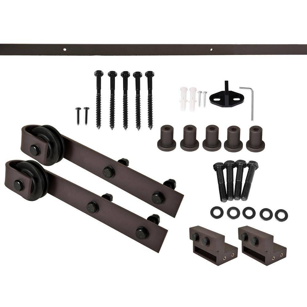 Charcoal Black Double Barn Door with Hardware Kit Z502085