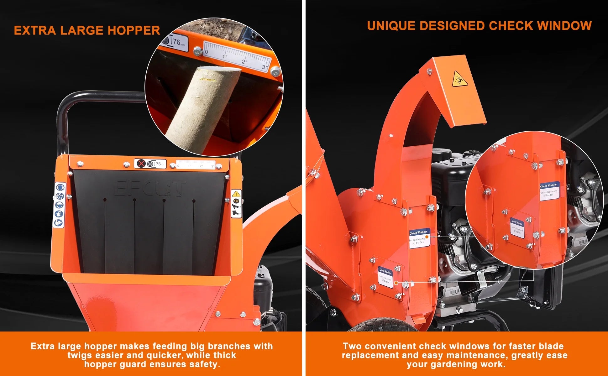7 HP 212cc Gas Powered Wood Chipper Shredder V1313