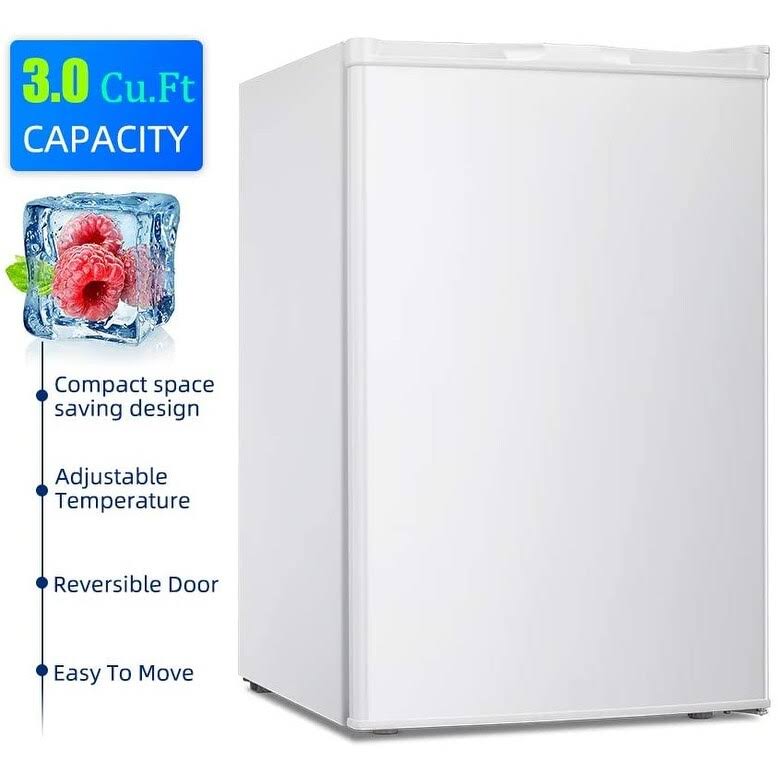White Compact Upright Freezer with Reversible Single Door N858