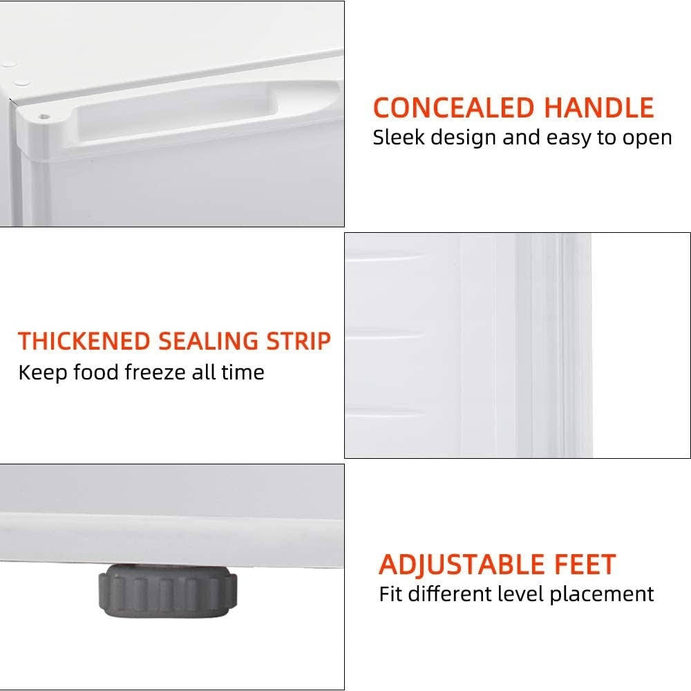 White Compact Upright Freezer with Reversible Single Door N858
