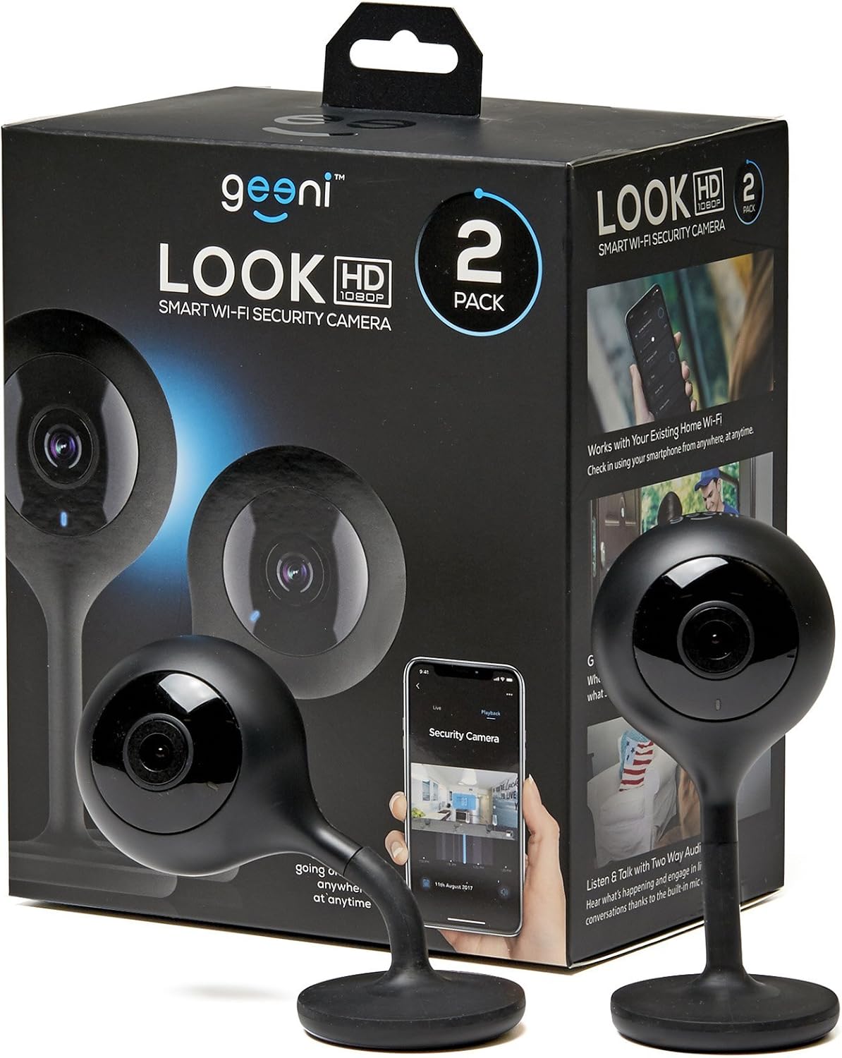 2 Pack 1080p HD Indoor Smart Security Camera with 2-Way Talk and Motion Detection E623126