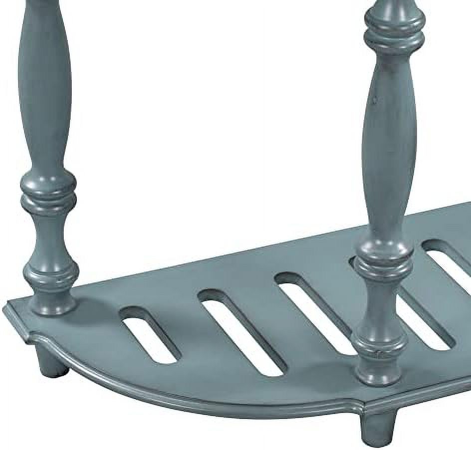 Curved Console Table with 4 Drawers Solid Wood Frame Black J8805