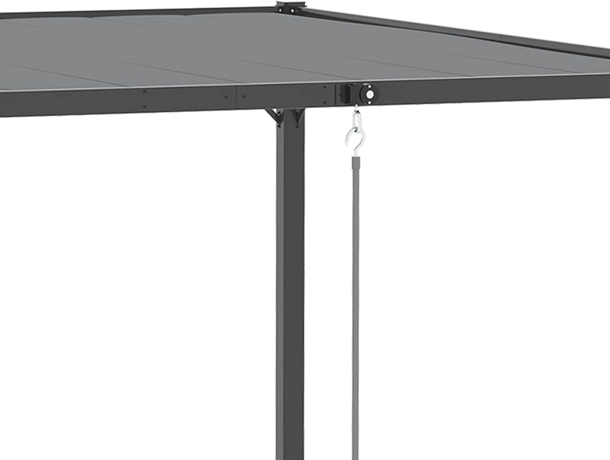 10' x 10' Outdoor Louvered Pergola Patio Aluminum Gazebo Canopy with Adjustable Roof Sun Shade, Grey S924