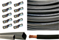 6 Gauge 25 Feet Red + 25 Feet Black Pure Copper Flexible Cable + 10pcs 3/8 Tinned Copper Cable Lug Terminal Connectors + 3 Feet Black Heat Shrink Tubing N255
