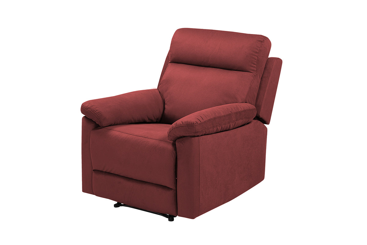 Red Fabric Manual Recliner F5561