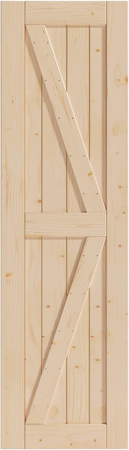 Solid Natural Spruce Sliding Barn Door V574