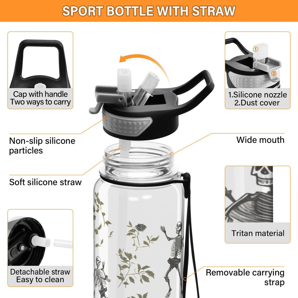 Clear 32oz Tritan Water Bottle with Straw S7532