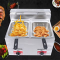 12.7QT Stainless Steel Deep Fryer with Frying Baskets and Lid J3460