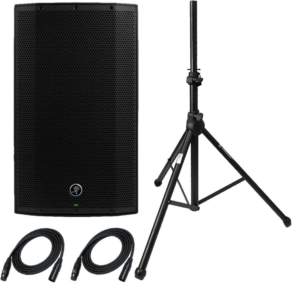 12 Powered Loudspeaker with Speaker Stand and XLR Cables O1107