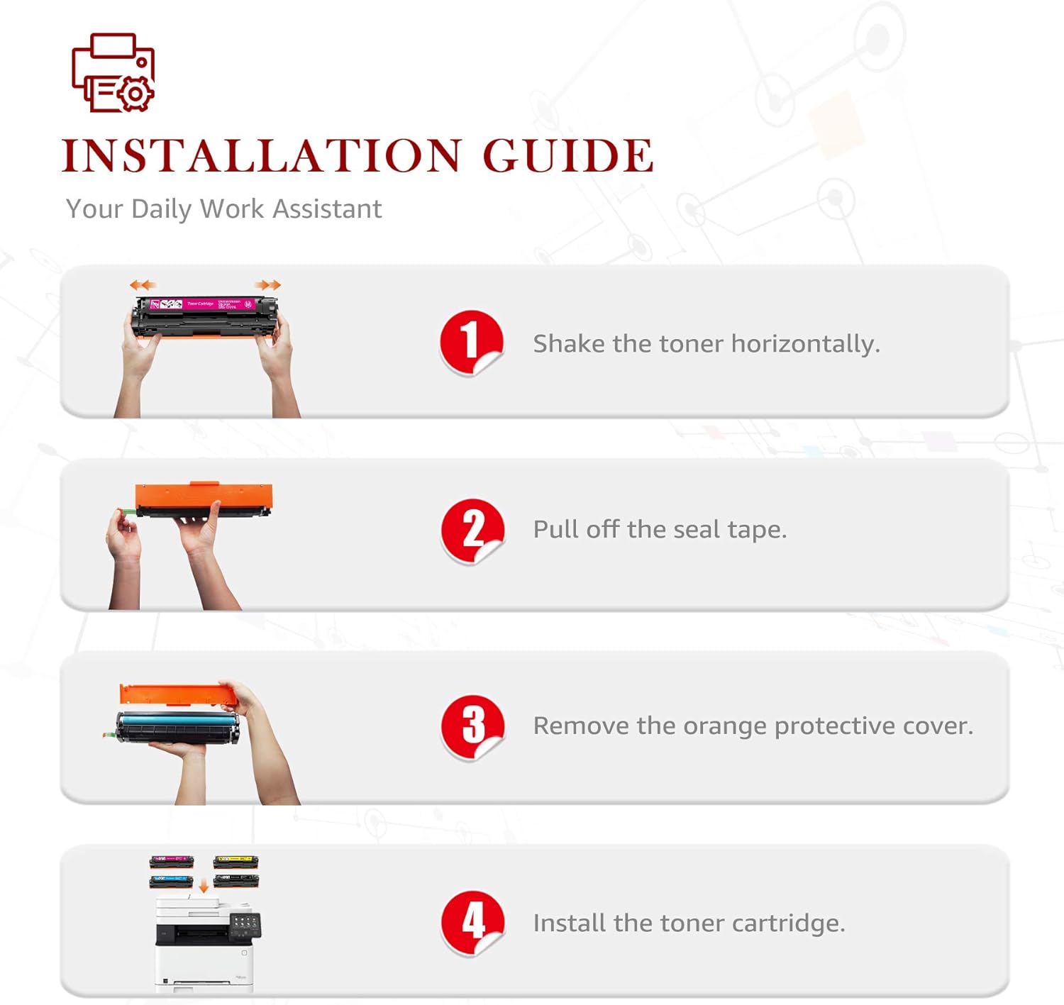 Compatible Toner Cartridges 4-Pack M7207