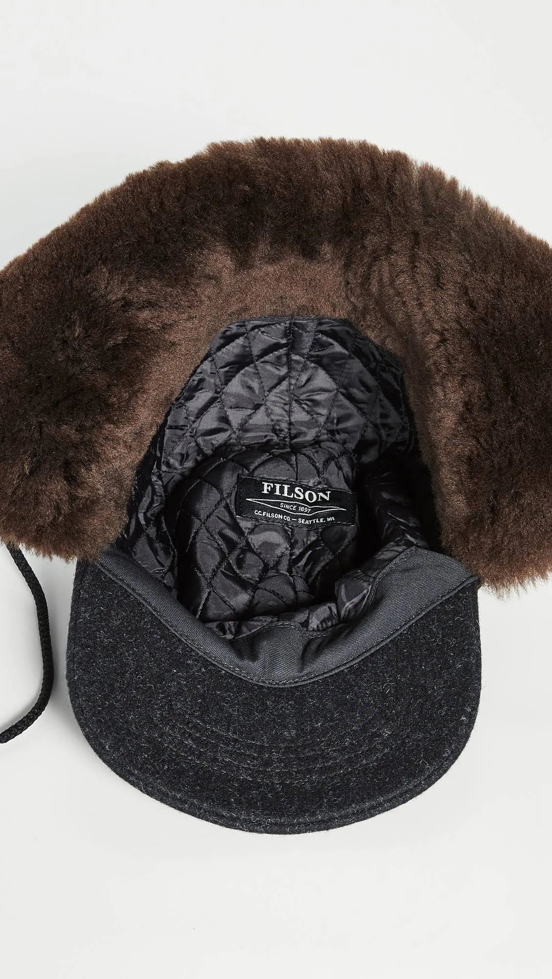 Charcoal Dark Brown Double Mackinaw Cap R816