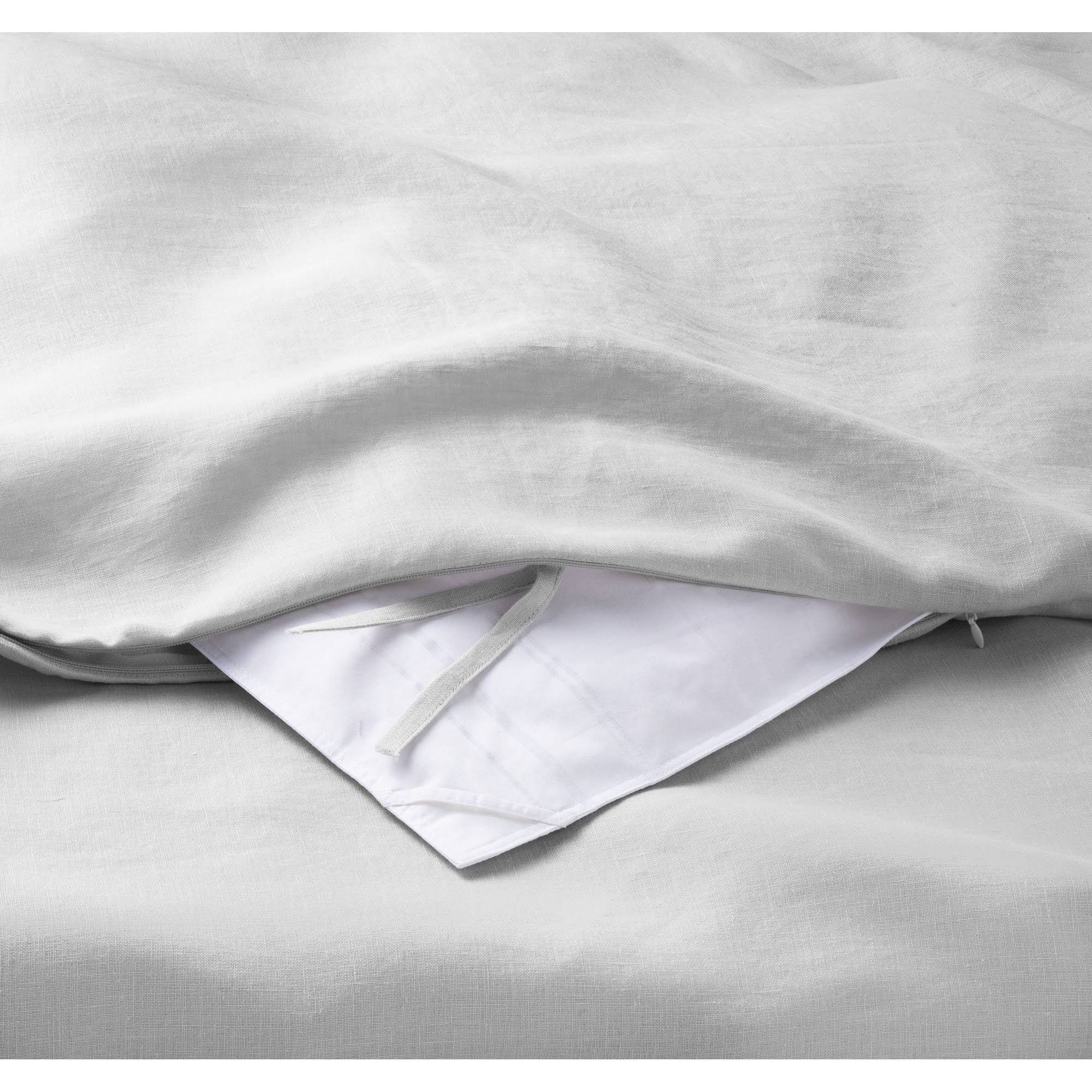 Light Gray Linen Full/Queen Duvet & Sham Set Y1654