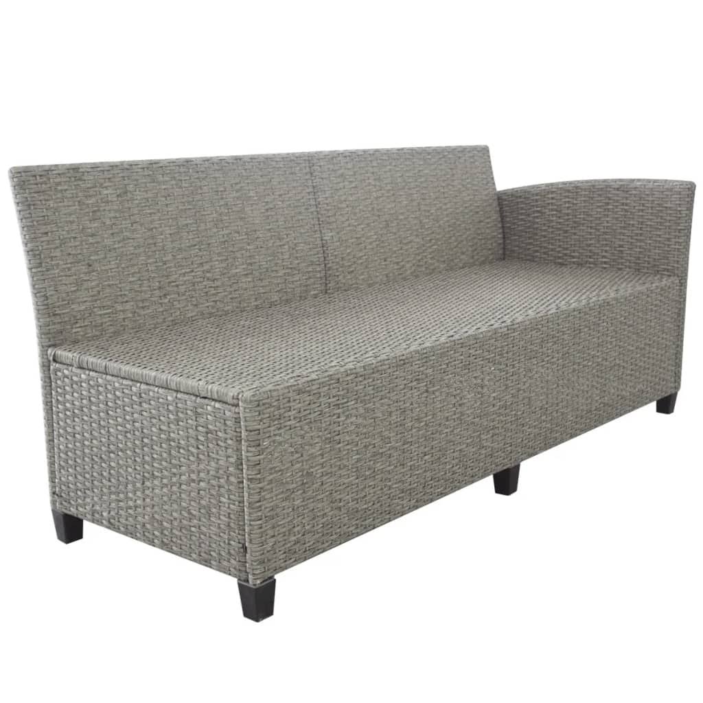 Gray Poly Rattan Garden Corner Sofa Set 12 Piece U2733