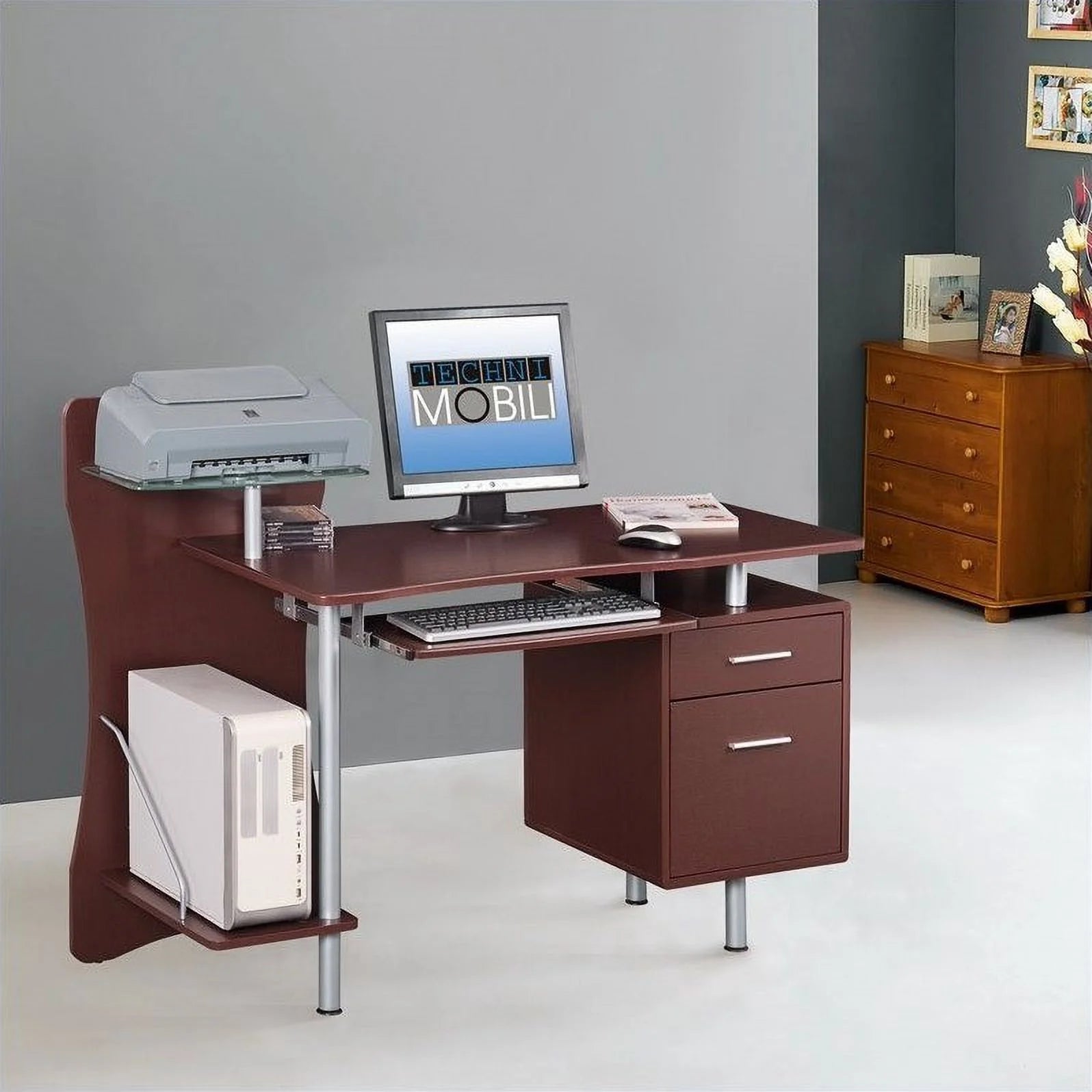 Chocolate Computer Desk P8217