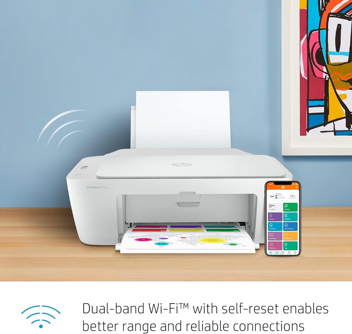 HP DeskJet 2752e All-in-One Wireless Color Inkjet Printer, White X52342