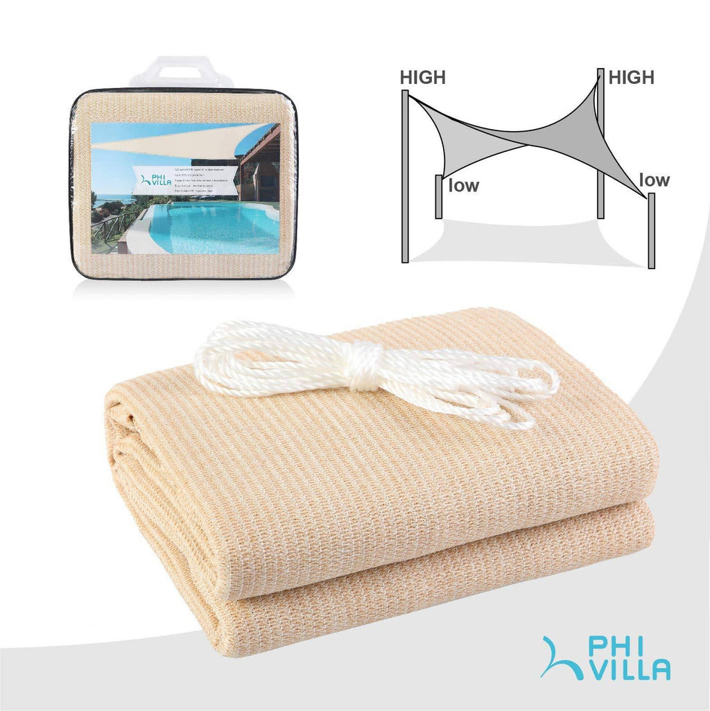 Wheat Rectangle Sun Shade Sail Patio Canopy N2076