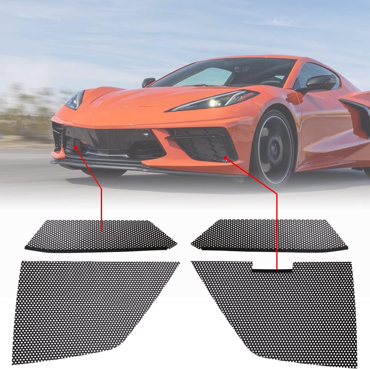 Black Aluminum Car Radiator Grille Vent Set Q886656