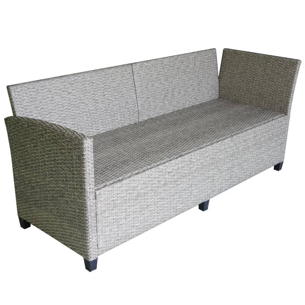 Gray Poly Rattan Garden Corner Sofa Set 12 Piece U2733