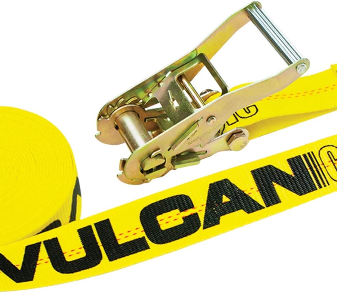 2 Inch x 15 Foot Ratchet Straps with Wire J Hooks, 4 Pack, Yellow H2647
