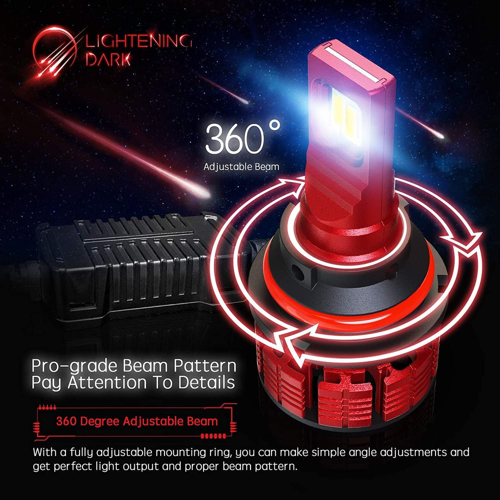 20000LM 6500K Cool White 100W LED Headlight Bulb HB5 Pack of 2 H2255